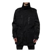 Zwarte Nylon Winter Parka Jas Dolce & Gabbana , Black , Heren