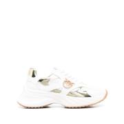 Witte Veterschoenen met Dikke Zool Pinko , White , Dames