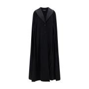 Geometrische Cape-stijl Wollen Jas Dolce & Gabbana , Black , Dames