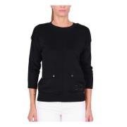 Zwarte wollen trui met zakken Elisabetta Franchi , Black , Dames