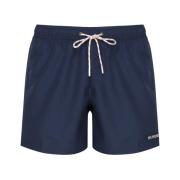 Fluo Groene Nylon Shorts Elastische Taille Sundek , Blue , Heren