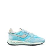 Blauwe Distressed Suède Panel Sneakers Autry , Blue , Dames