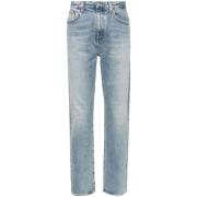 Lichtblauwe Distressed Denim Jeans Agolde , Blue , Heren