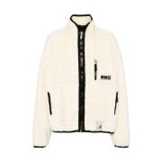 Ivoor Fleece Geborduurd Logo Jas Mihara Yasuhiro , Beige , Heren