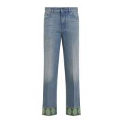 Blauwe Denim Broek Valentino , Blue , Dames