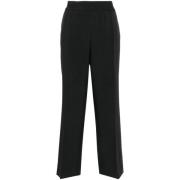 Zwarte Crepe Straight Leg Broek Birgitte Herskind , Black , Dames