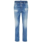 Lichtblauwe Skinny Gewassen Denim Jeans Dsquared2 , Blue , Dames