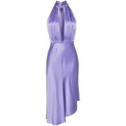 Paarse Satijnen Halternek Jurk Elisabetta Franchi , Purple , Dames