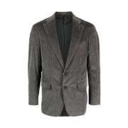 Geribbelde Blazer Canali , Gray , Heren