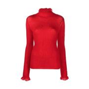 Rode Mohair Roll-Neck Coltrui Salvatore Ferragamo , Red , Dames