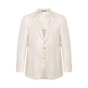 Blush Beige Herringbone Wollen Jas Canali , Beige , Heren