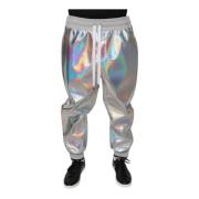 Iridescent Logo Jogger Sweatpants Dolce & Gabbana , Gray , Heren