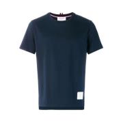 Navy Blue Side Slit Tee Thom Browne , Blue , Heren