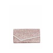 Roze Glitter Textuur Clutch Jimmy Choo , Pink , Dames