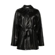 Zwarte lamsvachtjas met spreidkraag Dolce & Gabbana , Black , Dames