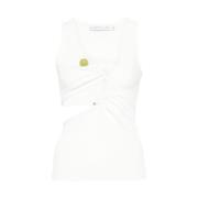 Witte Asymmetrische Halsring Top Christopher Esber , White , Dames