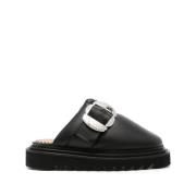 Zwarte leren gespdetail vierkante neus schoenen Toga Pulla , Black , D...