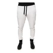 Witte Katoenen Jogger Sweatpants met Trekkoordsluiting Dolce & Gabbana...