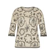 Stijlvol Patroon Blouse LeComte , Beige , Dames