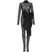 Zwart Kant Jumpsuit met Oversize Strik Rebecca Vallance , Black , Dame...