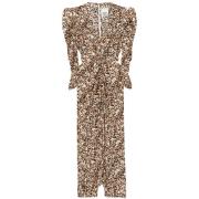 Luipaardprint V-hals Jurk Isabel Marant , Brown , Dames