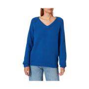 Gebreid Cobalt Sweater Camel Active , Blue , Dames