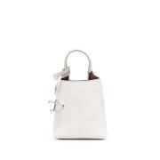 Witte leren handtas met logohanger Tod's , White , Dames