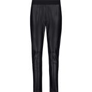 Slim Fit Jersey en Lederlook Broek Monari , Black , Dames