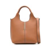 Bruine Leren Handtas Kreeftklauwsluiting Tod's , Brown , Dames