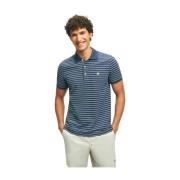 Navy en wit gestreepte Golden Fleece katoenen polo Brooks Brothers , B...