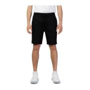 Zwarte Casual Katoen Linnen Shorts Only & Sons , Black , Heren