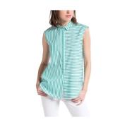 Groene korte mouwen blouse stijl 6224 Eterna , Green , Dames