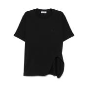 Zwarte Crew Neck T-shirt met Geborduurd Logo The Attico , Black , Dame...