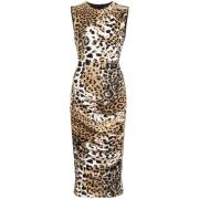 Dierenprint Mouwloze Jurk Roberto Cavalli , Brown , Dames