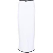 Blauwe Bloemenapplicatie Jersey Rok Rowen Rose , White , Dames