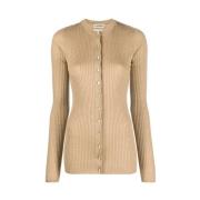 Beige Geribbelde Trui Jil Sander , Beige , Dames