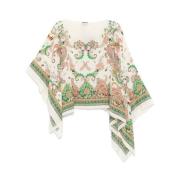 Beige Asymmetrische Boothals Cape Etro , Multicolor , Dames