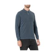 Lange Mouw Polo Shirt Rib Kraag Marc O'Polo , Blue , Heren