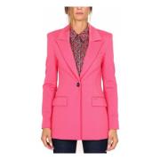 Fuchsia Milano Blazer Lang Metalen Knoop Liu Jo , Pink , Dames