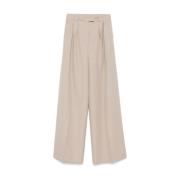 Taupe Broek met Voorknoop Anine Bing , Beige , Dames