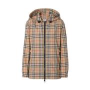 Vintage Check Hoodie Jas Burberry , Beige , Dames