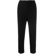 Zwarte cropped taps toelopende broek Theory , Black , Dames