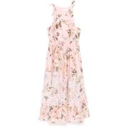 Bloemenprint Linnen Jurk Zimmermann , Multicolor , Dames