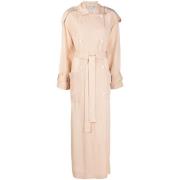 Zijden Trenchcoat met Riem Sehnsucht , Beige , Dames