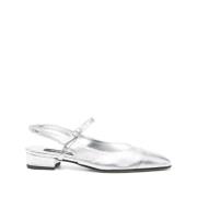 Zilveren Slingback Band Schoenen Gestapelde Zool Carel , Gray , Dames