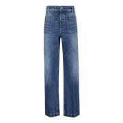 Mid-Rise Wide-Leg Jeans Ralph Lauren , Blue , Dames