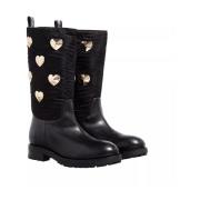 Gewatteerde Leren Enkellaarzen Zwart Love Moschino , Black , Dames