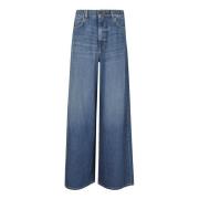 Vintage Blauwe Denim Jeans met Rits Max Mara Weekend , Blue , Dames