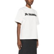 Witte Crew Neck T-shirt Jil Sander , White , Dames