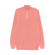 Perzikroze Zip-trui Brunello Cucinelli , Pink , Heren